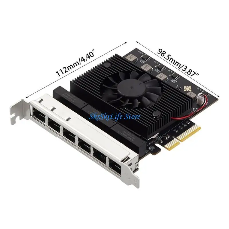 E65E PCIE 2.5 Tarjeta red Gigabit RTL8125B 6 Puerto RJ45 Desktop red LAN