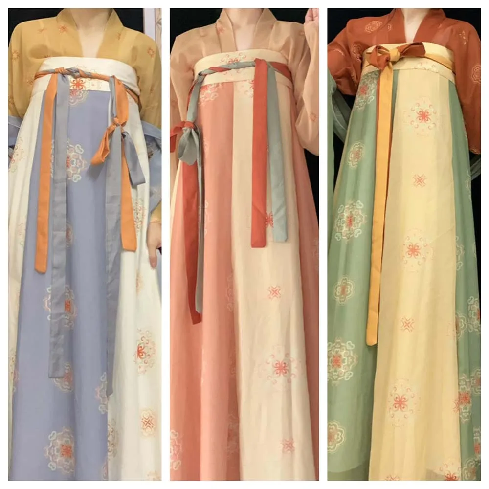 

Stage Costumes Chinese Hanfu Skirt Performance Cosplay Dress Flower Embroidery Chinese Ancient Dress Oriental Fairy Princess
