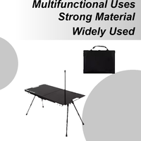 Portable Table Folding Grill Board Portable Height Adjustable Camp Desk With Light Holder For Garden Barbecue Picnic Patio