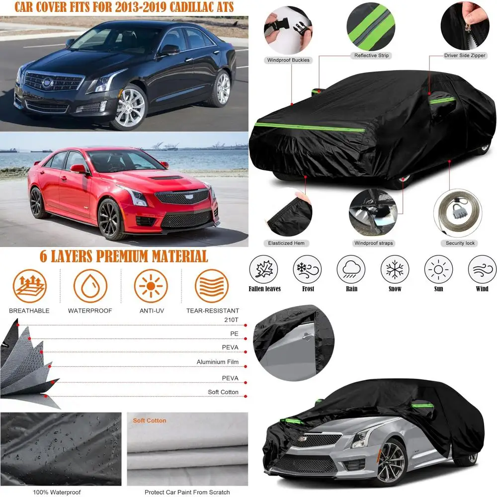 

All-Weather Zippered Door Cadillac ATS/ATS-V 2013-2019 Car Cover, Protection from Snow, Rain, Dust and Hail