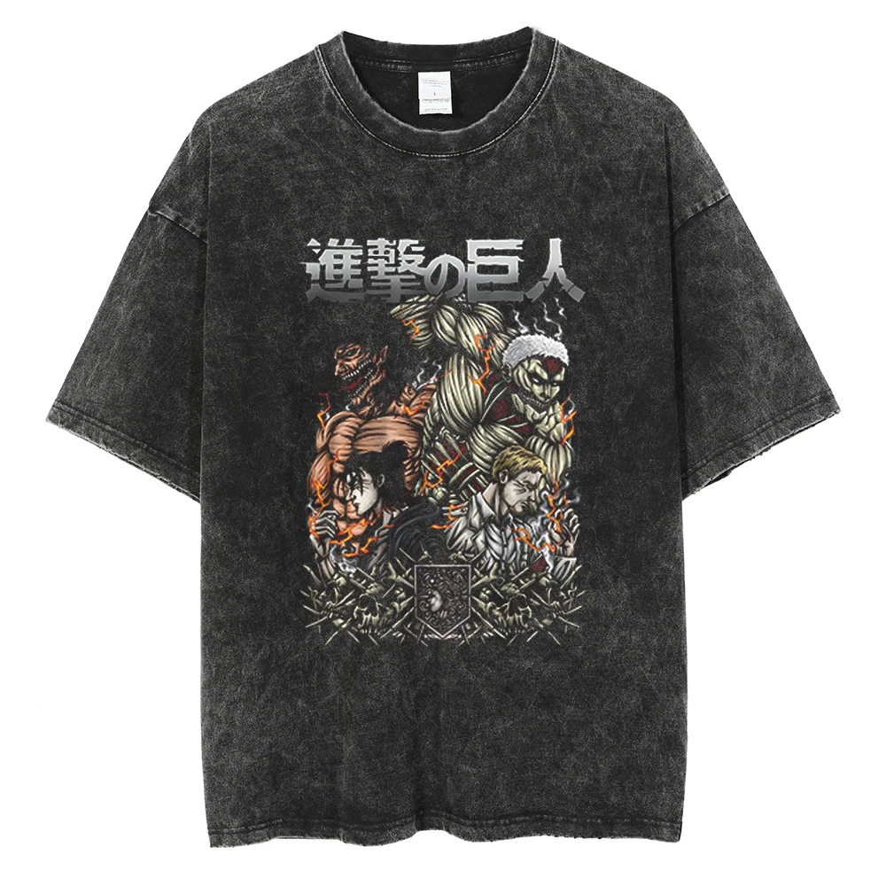 2026 Anime Attack on Titan Levi Bedrucktes T-Shirt für Herren und Damen, gewaschenes T-Shirt, hochwertiges Vintage-Baumwoll-T-Shirt, Y2K Oberteile