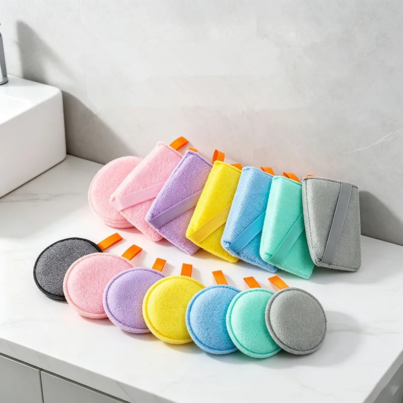5PCS Exfoliating Foaming Bath Body Back Scrubber For Skin Deep Cleansing Shower Sponge All Skin Types Polyester Cotton Blend