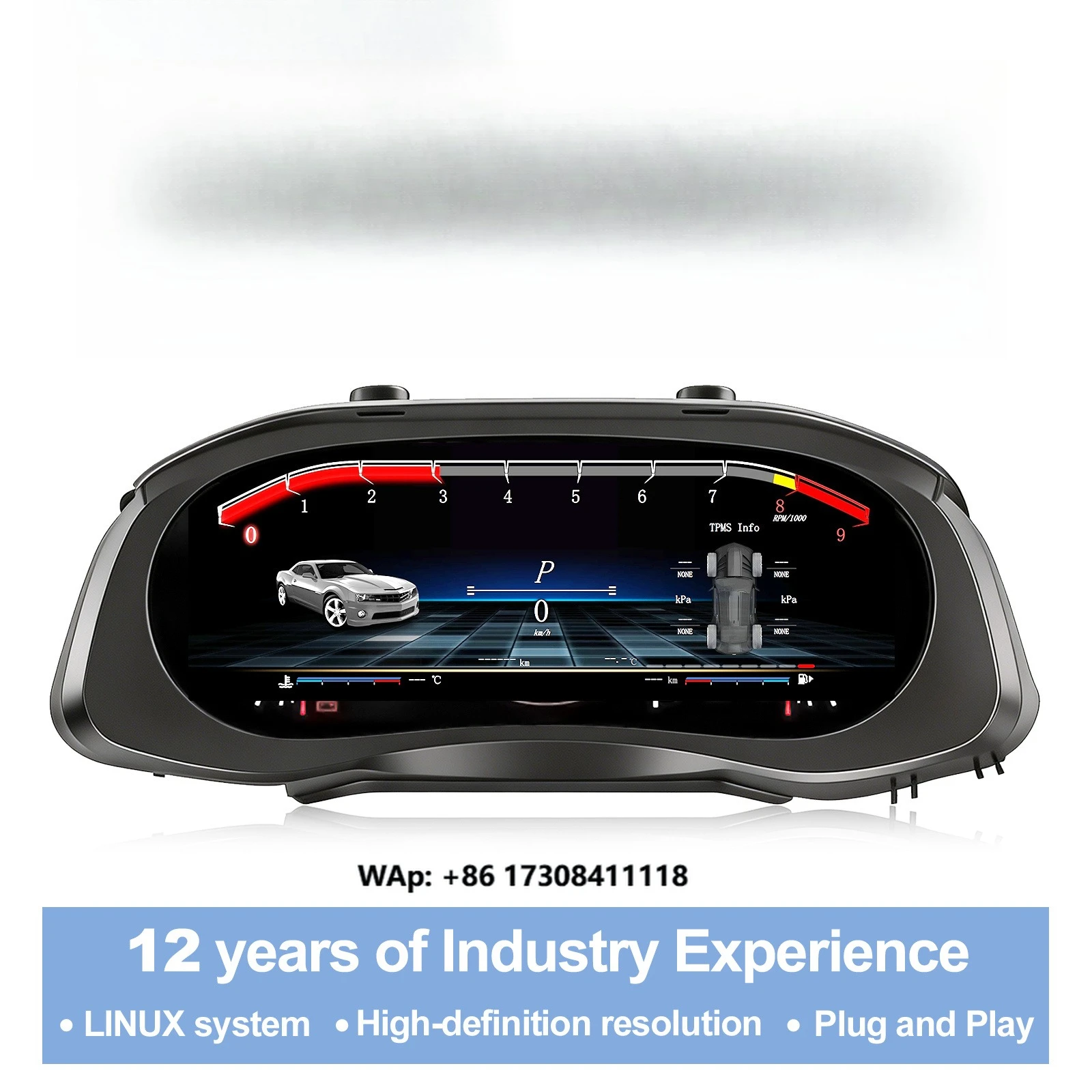 Navihua New Design Car Digital Cluster Auto Speedometer Linux System Carplay LCD Dashboard Gauge for  Orlando 2018-2020