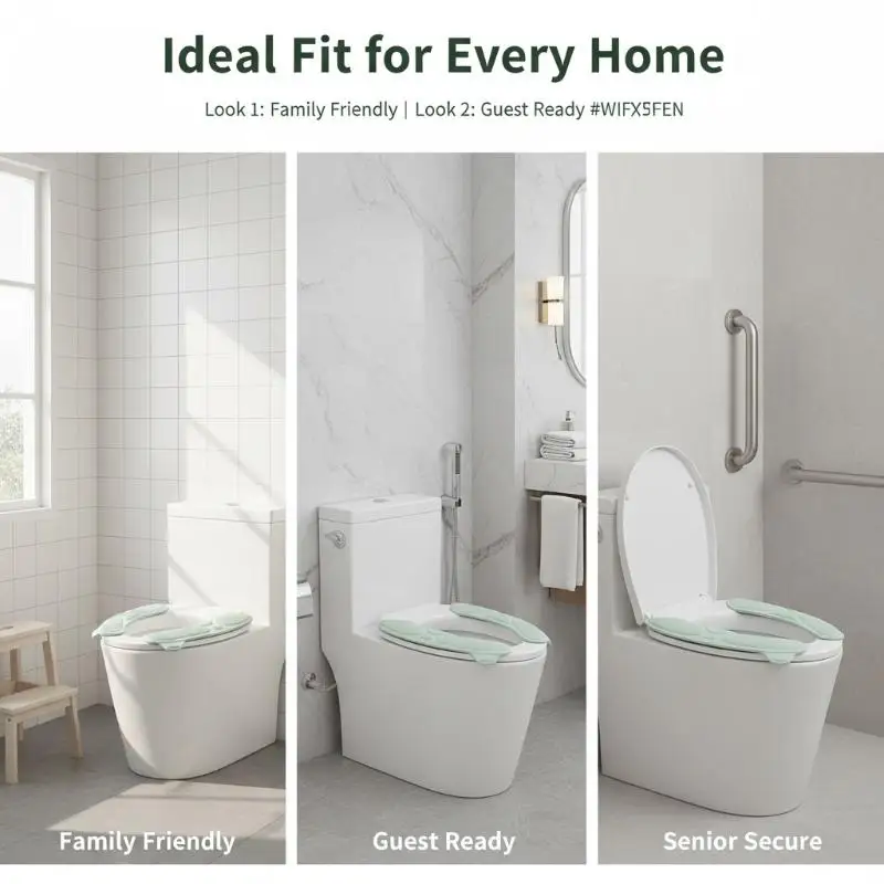 2Pcs Set Soft Toilet Seat Cover Bathroom Mat Warm Washable Reusable Toilet Sticker for Guest Bathroom