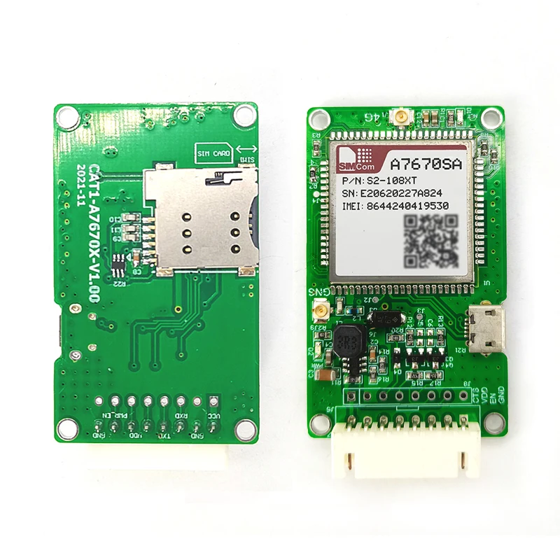 

SIMCOM A7670SA LTE Cat1 модуль материнская плата со слотом для SIM-карты TTL UART 2G LTE-FDD B1/B3/B5/B7/B8/B20 GSM 900/1800 МГц