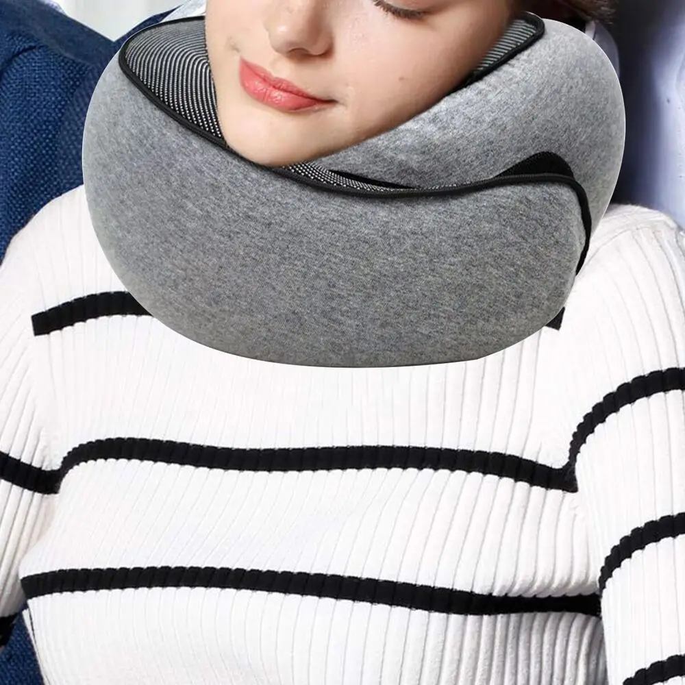 Travel Neck Pillow Memory Foam U-shaped Pillow Portable Adjustable Soft Neck Support Noon Break Sleep Pillows