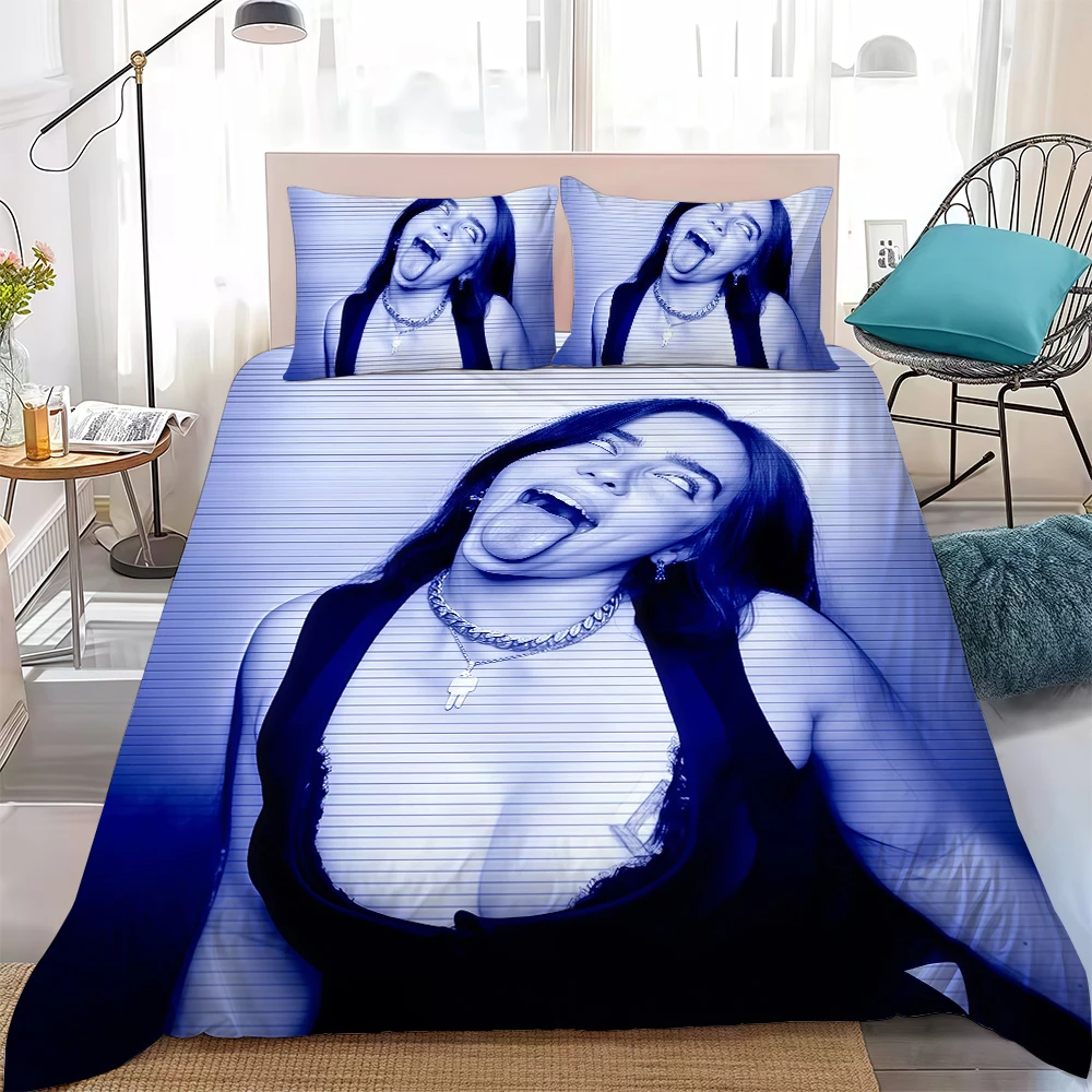 E-EilishS Singer B-BillieS Duvet Cover Set Soft Wash Bed 3 Piece Summer Comfortable Student Dormitory Home Baby Bedding seller view 4