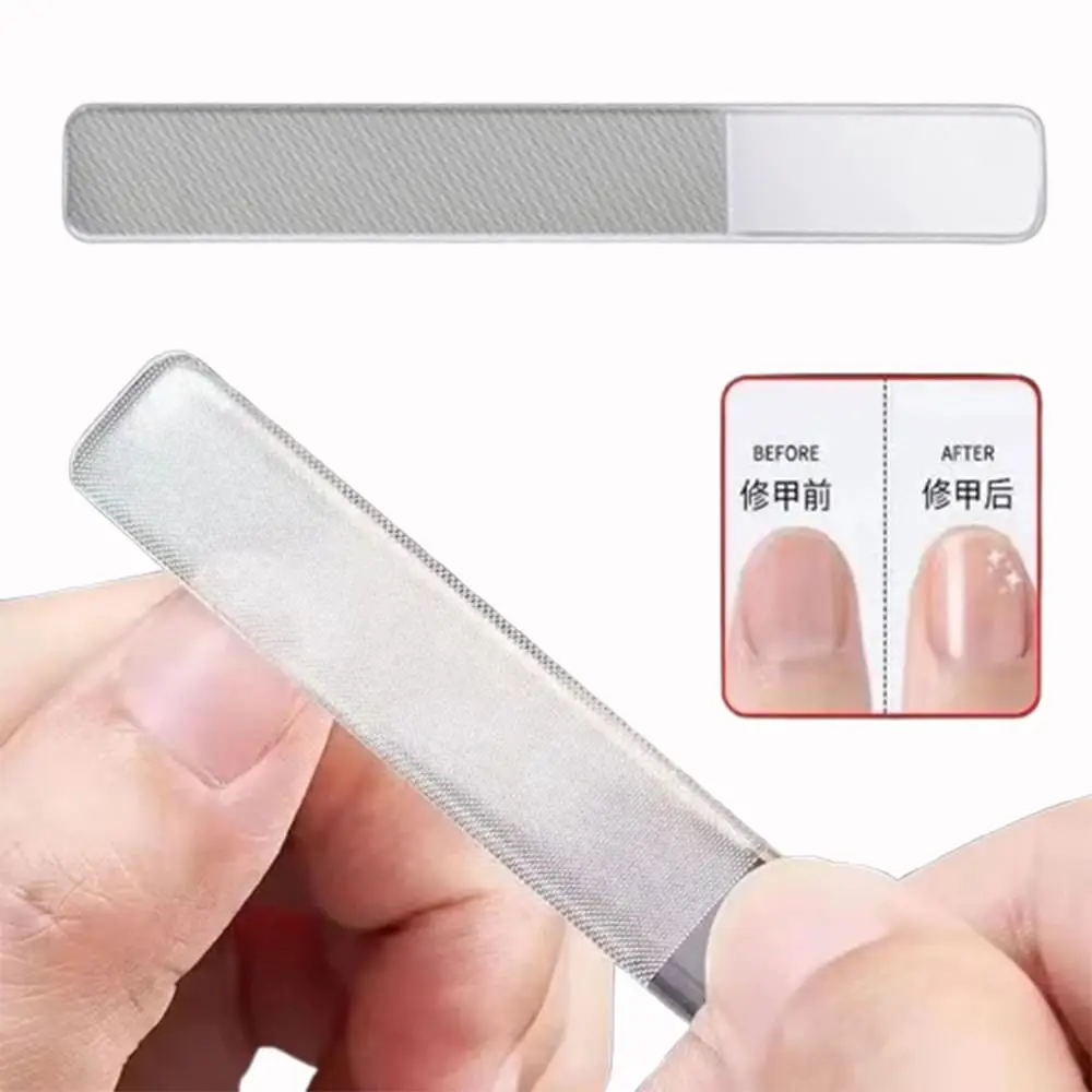 1/2 قطعة نانو الزجاج ملفات الأظافر مجموعة مزيل Deed الجلد الرملي تلميع الوجهين ملف الأظافر المهنية مانيكير باديكير أداة