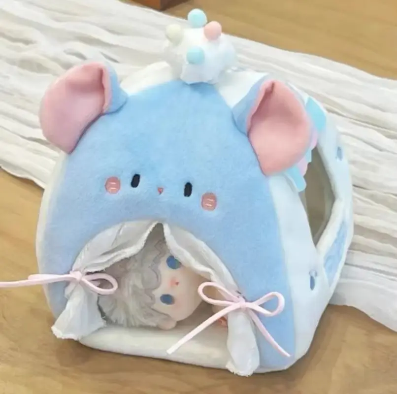 Cotton Doll Tent Bed Cute Small Animal Doll Bed For 10cm Plush Figure Storage Photo Shoot Decoration Ornament Surprise Gift
