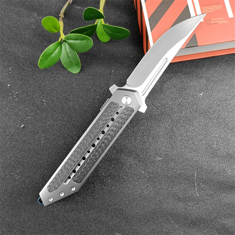 Begg Folding Knife Self Defense Survival Camping Hunting Titanium Alloy Inlaid Carbon Fiber Handle Tactical Rescue EDC Knife