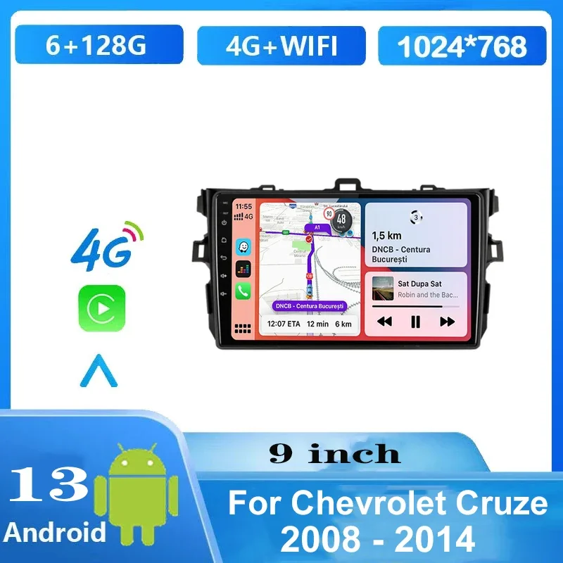 

Android 13 Auto Carplay Car Stereo Radio For Toyota Corolla E140/150 2006-2013 Multimedia Player GPS BT 2 din stereo DVD