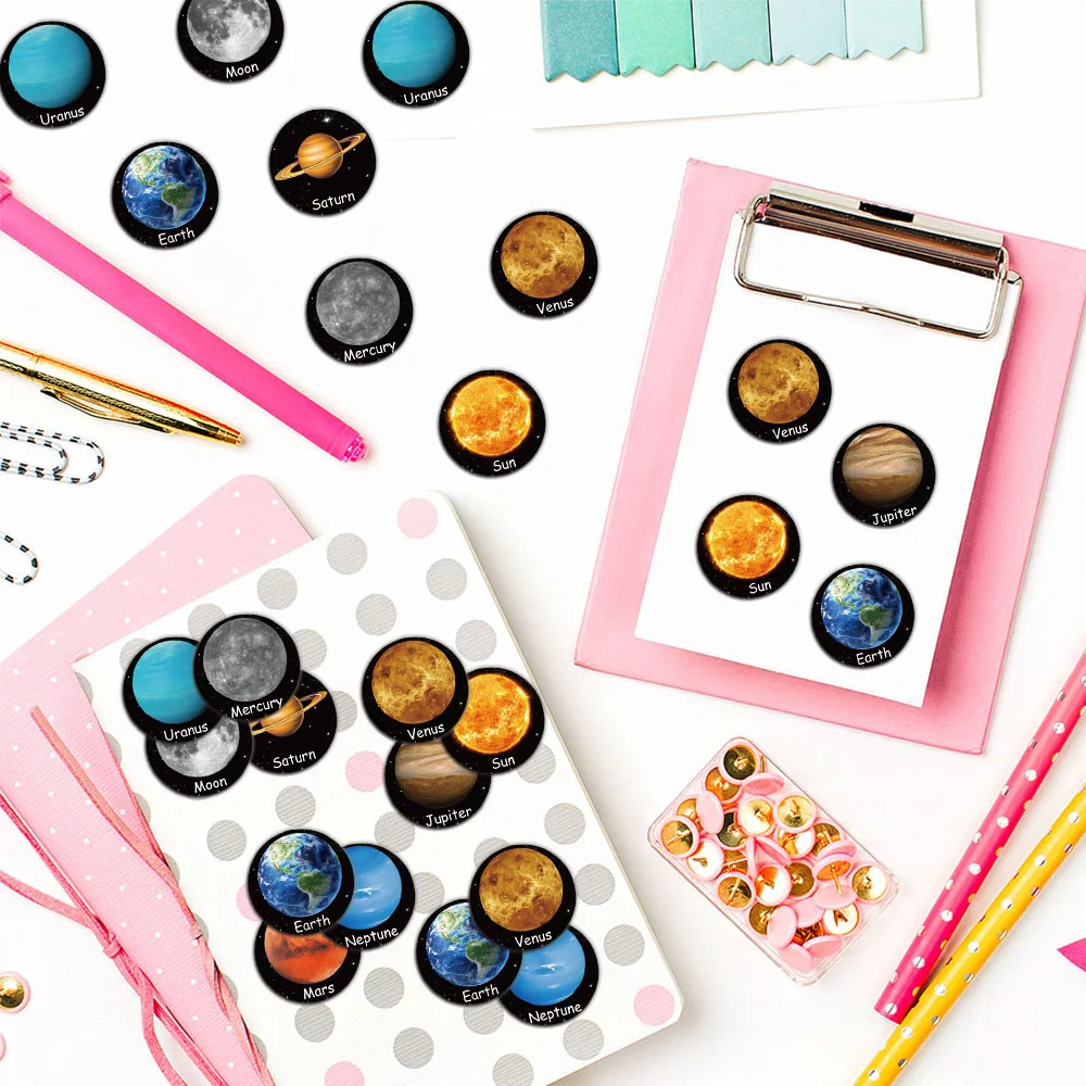 500PCS Creative Planet Roll Stickers, Laptop Handbooks, Envelopes, Water Cups, Sealing Stickers, Decorative Stickers