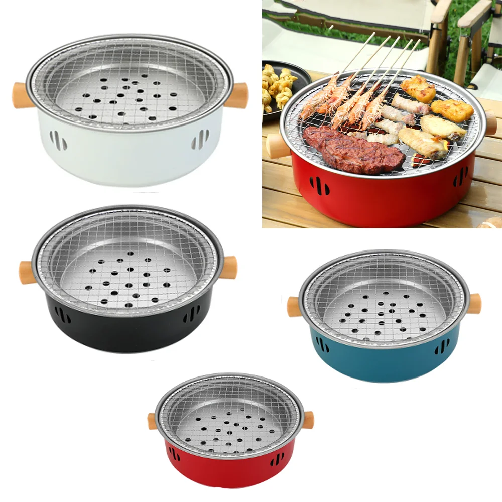 

A stainless steel charcoal grill, portable and suitable for outdoor, camping, and household barbecues