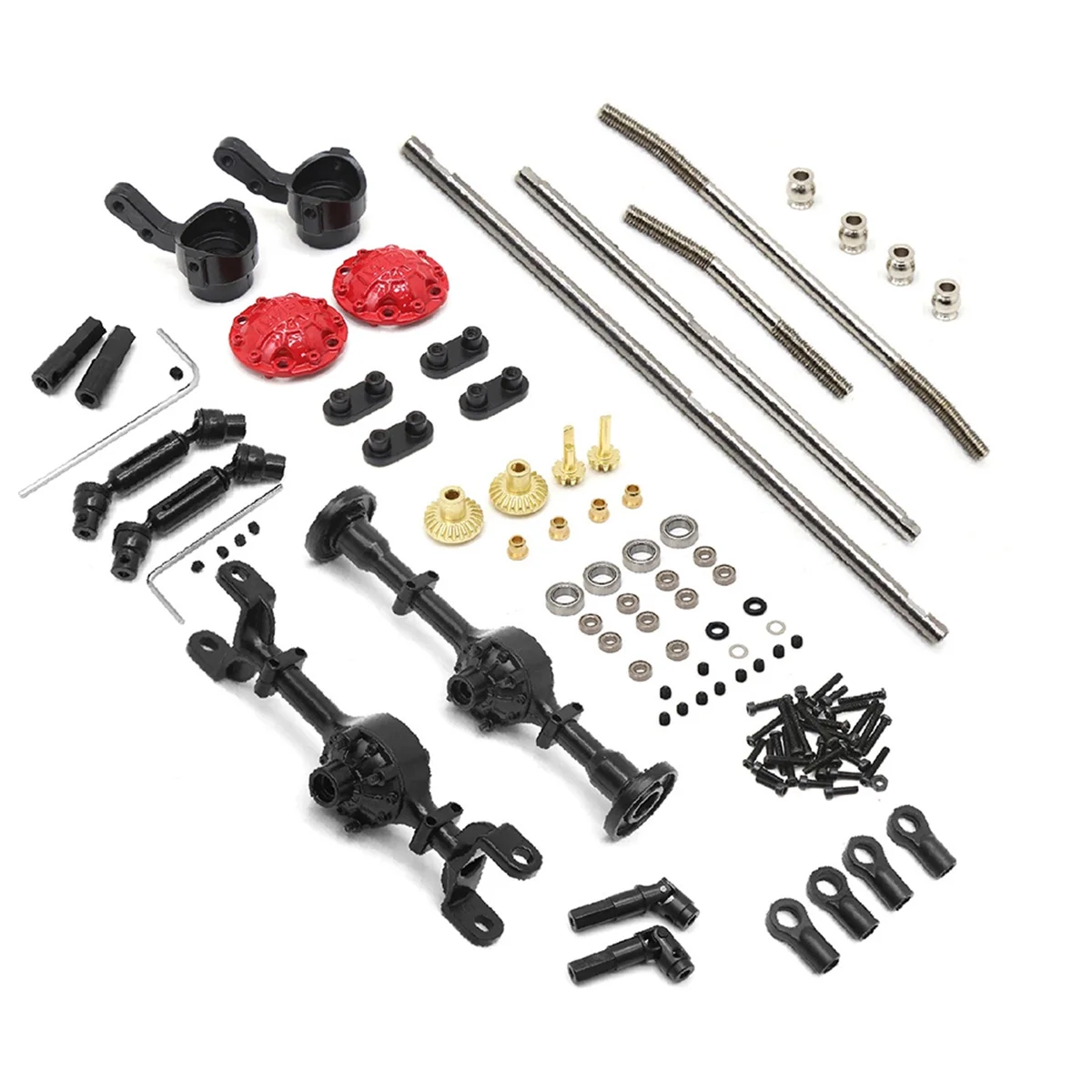 Kit de eixo de roda de esteira rolante BAAA-RC, para carro wpl w170 rc, eixo traseiro médio dianteiro de metal, eixo de transmissão de engrenagem de aço, peças de atualização de carro rc