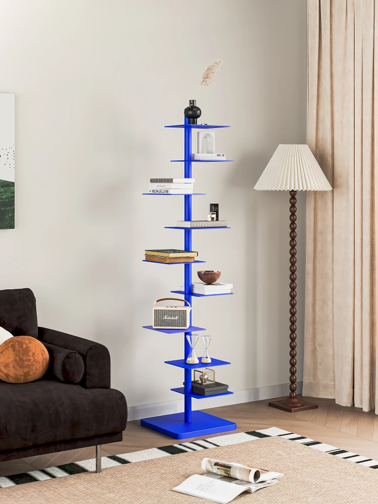 Creative minimalist multi-layer invisible bookshelf rotatable adjustable floor shelf living room bedroom advanced storage rack