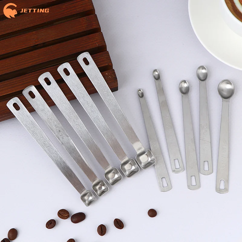 (New) 5Pcs/Set Stainless Steel Small Measuring Spoons Seasoning Dry And Liquid Ingredients Kitchen Accurate Cooking Gadgets