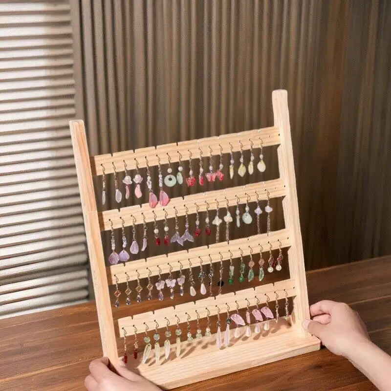 

Съемные серьги из цельного дерева, серьги, серьги для хранения сережек, ожерелье, дисплей, серебряные украшения, стойка для ювелирных изделий