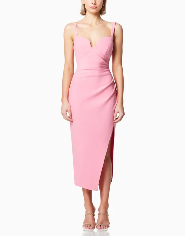 Customized V-neck Tea Length Sleeveless Straight Pink Vestidos Para Bodas Mujer Invitada فساتين حفلات التخرج Abiti Da Sera 드레스