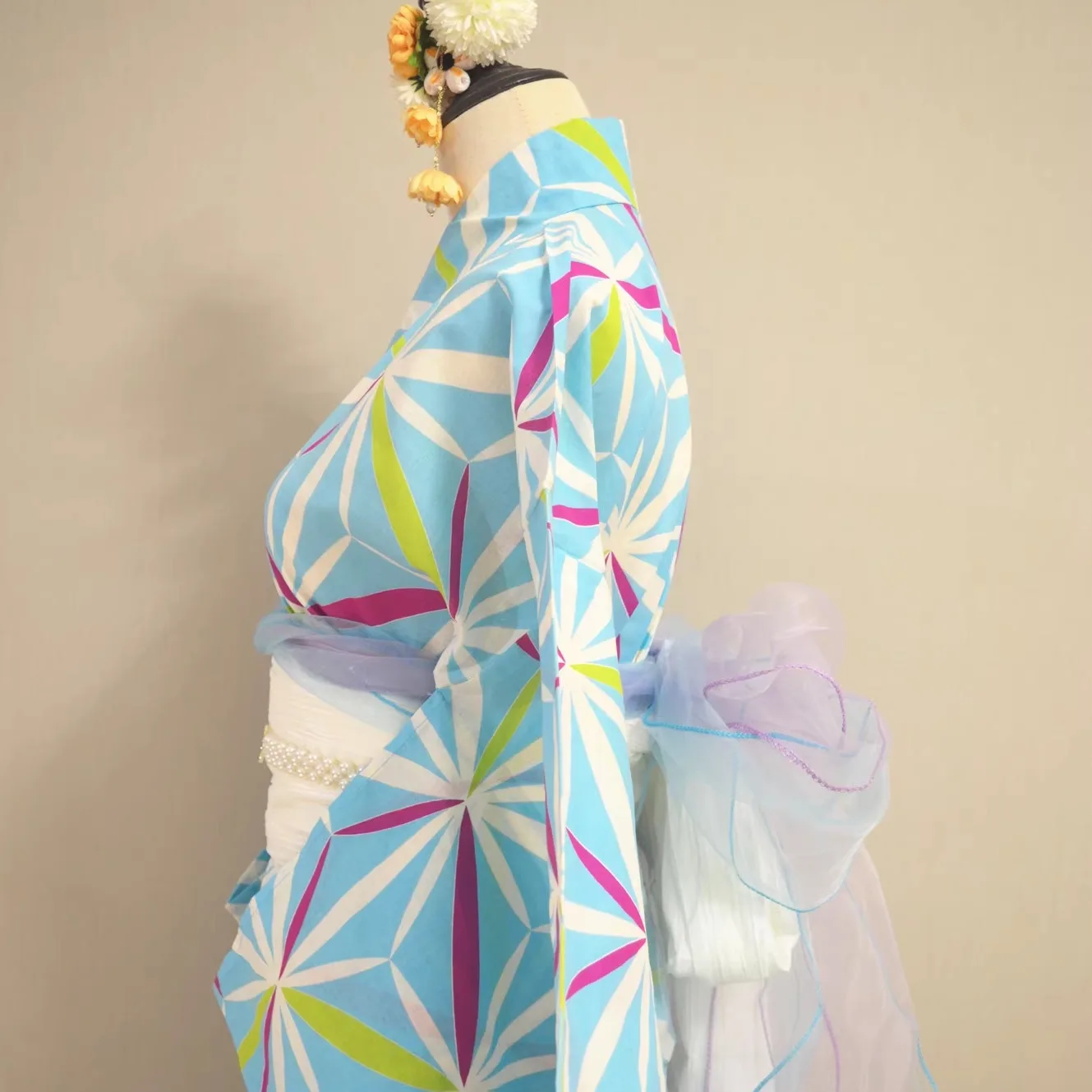 Traditional Style Women's Kimono Bathrobe Pure Cotton Fabric Travel Photography Yukata City Tina14 Chinese Production Spring ...