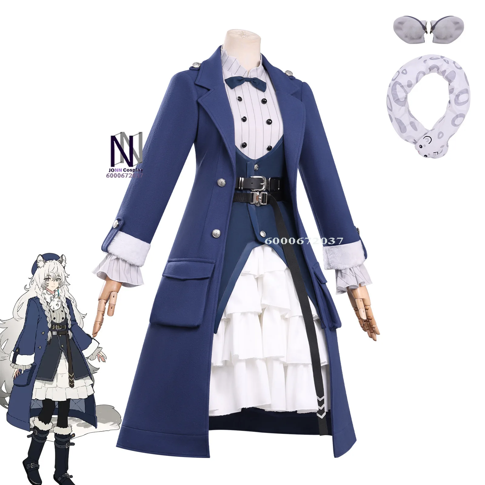 

Hot Game Arknights Cosplay Pramanix Costume Anime Enya Role Playing Daily Clothes Blue Uniform Outfit for Women Comic Con Party