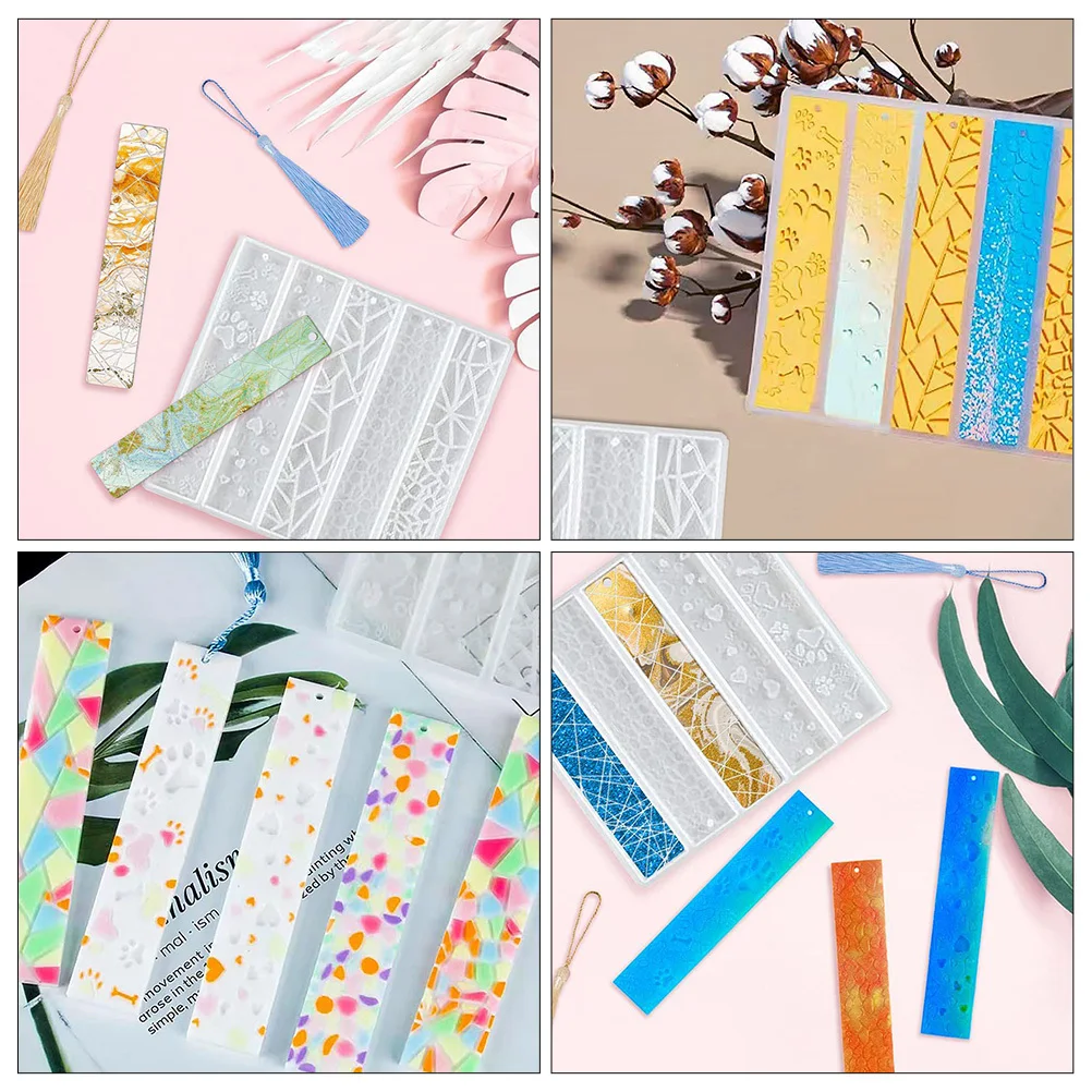 1 مجموعة سيليكون المرجعية قالب مستطيل DIY بها بنفسك الحرفية راتنجات الايبوكسي صب أداة ل الزهور المجففة بريق شرابة صنع المدرسة #2