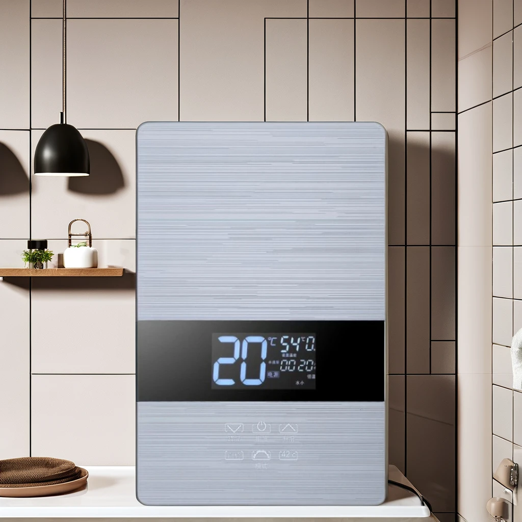 

Электрический водонагреватель из нержавеющей стали 5500 Вт, мгновенный водонагреватель для душа, кухни, кемпинга на колесах, настенный прочный