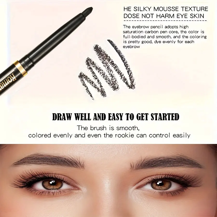 5pcs Waterproof & Sweatproof Black Eyeliner Pencils - Long-Lasting, Smudge-Proof for Bold Eye Makeup