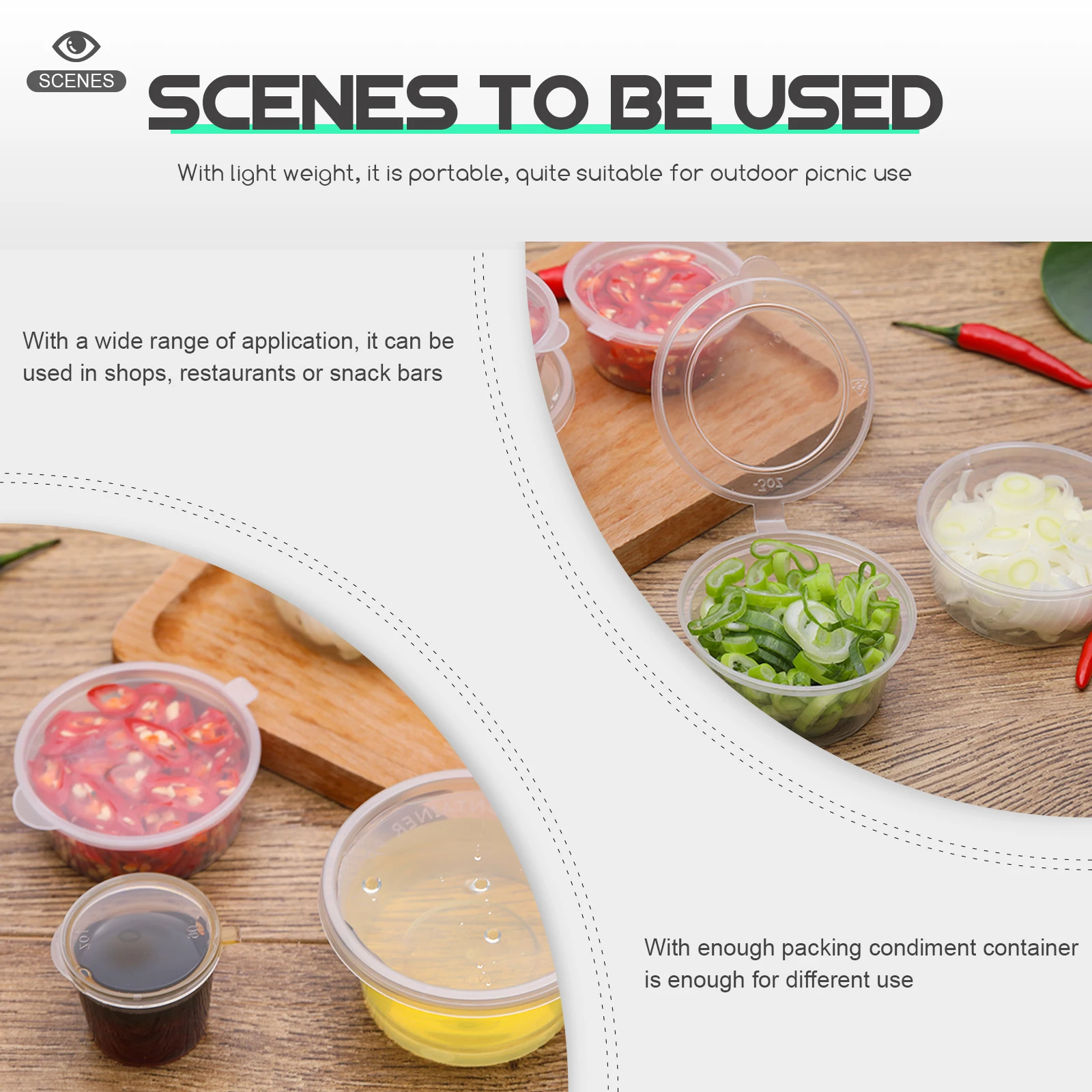 

100pcs Leak-Proof Sauce Boxes Condiment Containers For Takeaway Burgers Sushi Dipping Sauces Disposable Appetizer Cups Sealing