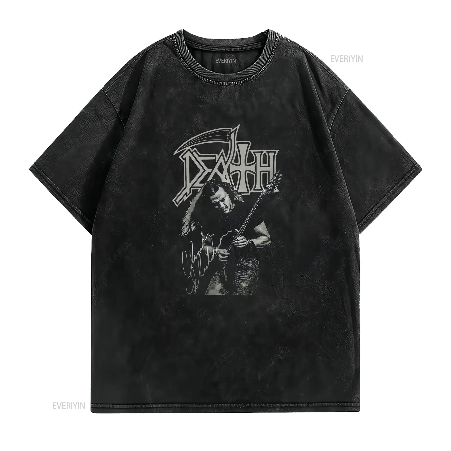 Vtg Chuck Schuldiner Death Band Cotton Black All Size T Shirt For Men vintage Washed Stretched Comfortable homme Slightly
