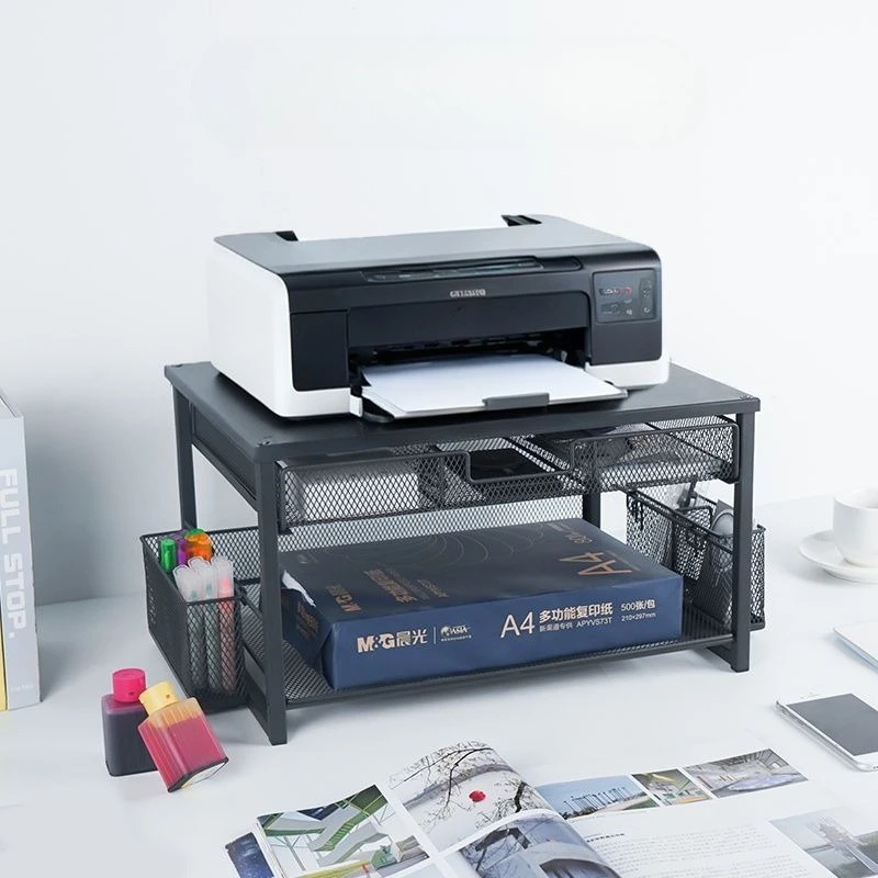 Desktop Printer Stand Multifunctional Storage Rack for Office Fax Machine Storage Space‑Saving Workspace Equipment Arrangement