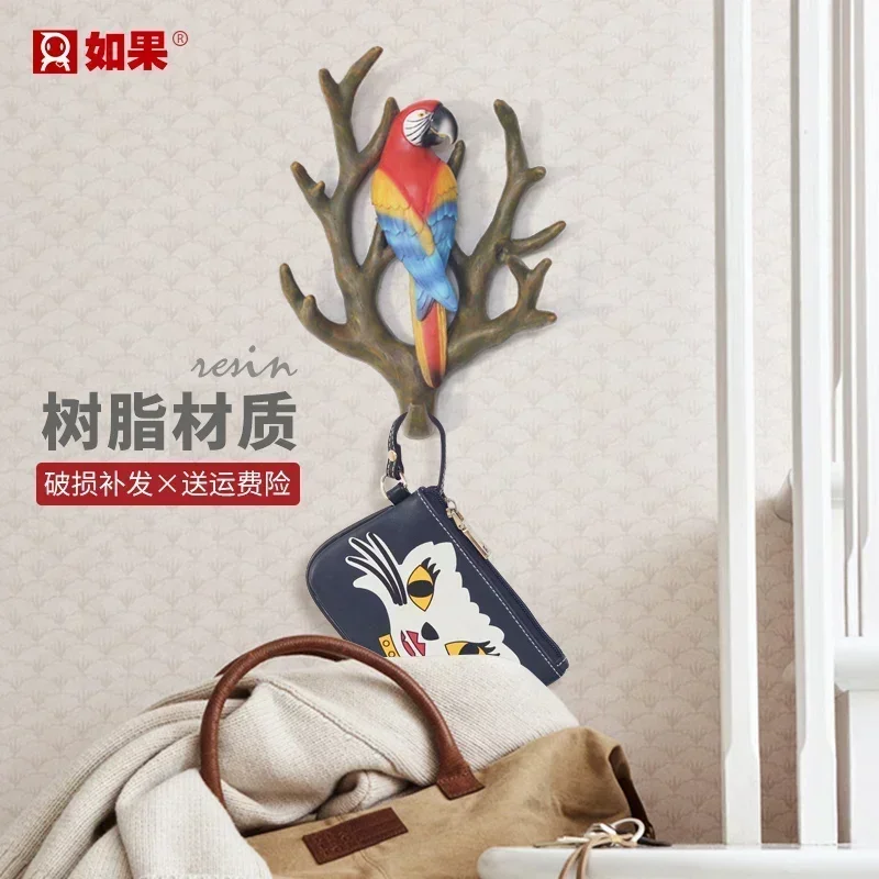 American Creative Hook Entry Key Storage Clothes Entrance Wall Decoration Retro Animal Wall Hanging Wall Pendant