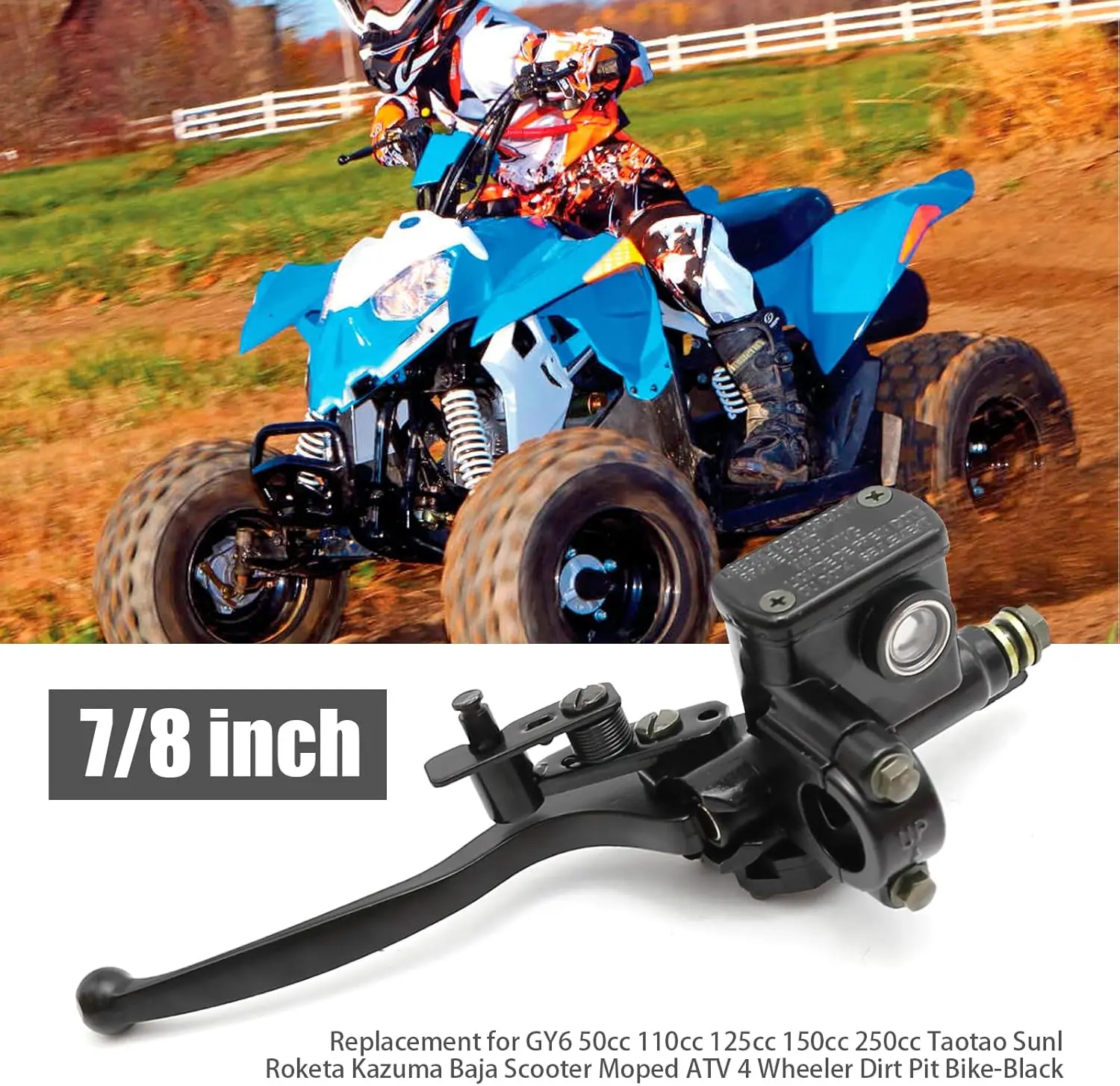 

7/8 inch 22mm Motorcycle Master Cylinder Hydraulic Brake Lever for Dirt Bike ATV Quad Bike 50/70/ 90/110/125cc 150cc 200cc 250cc