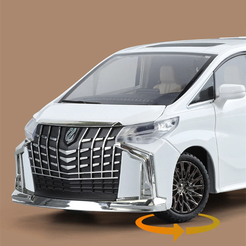 1:24 Toyotas Alphard MPV Alloy Car Model Diecast Metal Toy Vehicles Car Model Simulation Sound and Light Childrens Gift With Key