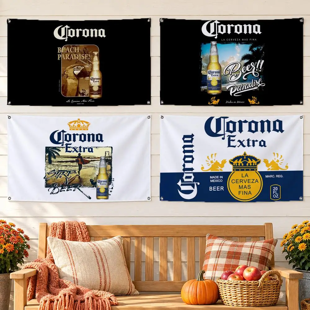Corona Extra Beer Flags No Hem Banner Anti Fade Washable Home Wall Decor Multi Sizes