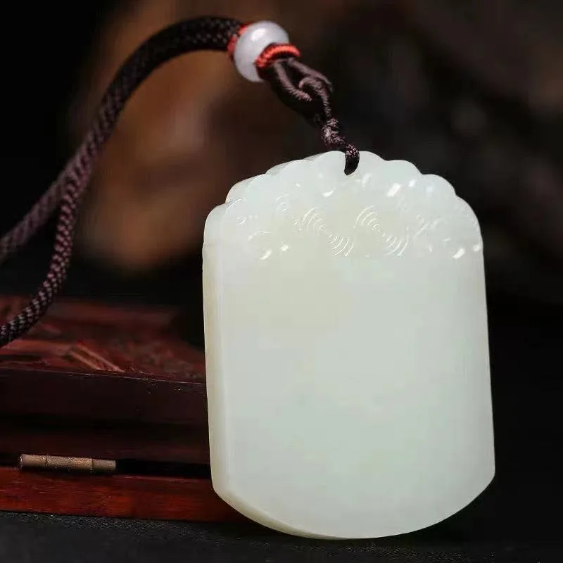 

Outer Mongolia Material Suet White Jade Safe Brand Pendant Pendant
