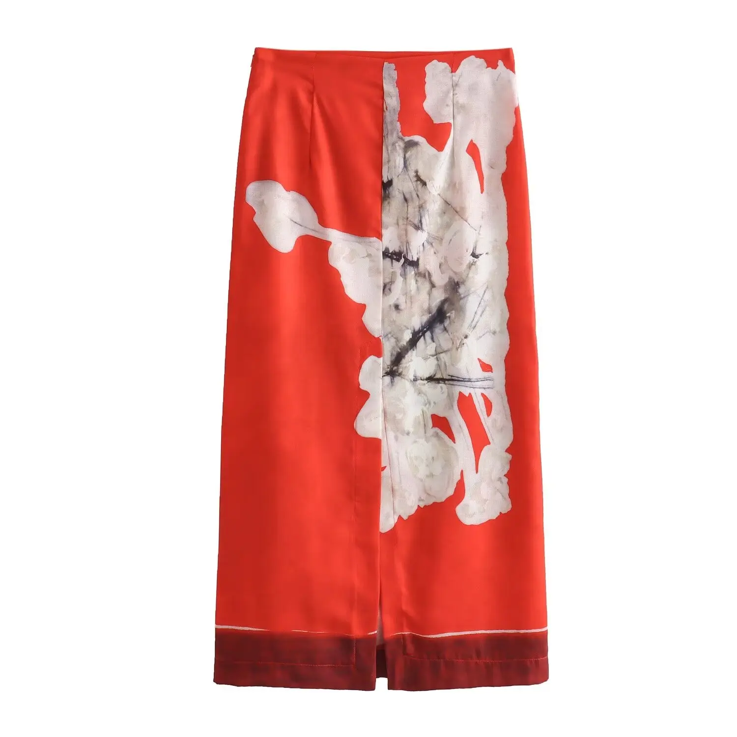 BSAY frauen Mode Frühjahr Sommer Neue Split Vintage Chic Weibliche Hohe Taille Elegante A-line Lange Gerade Rock Mujer – Detail 4