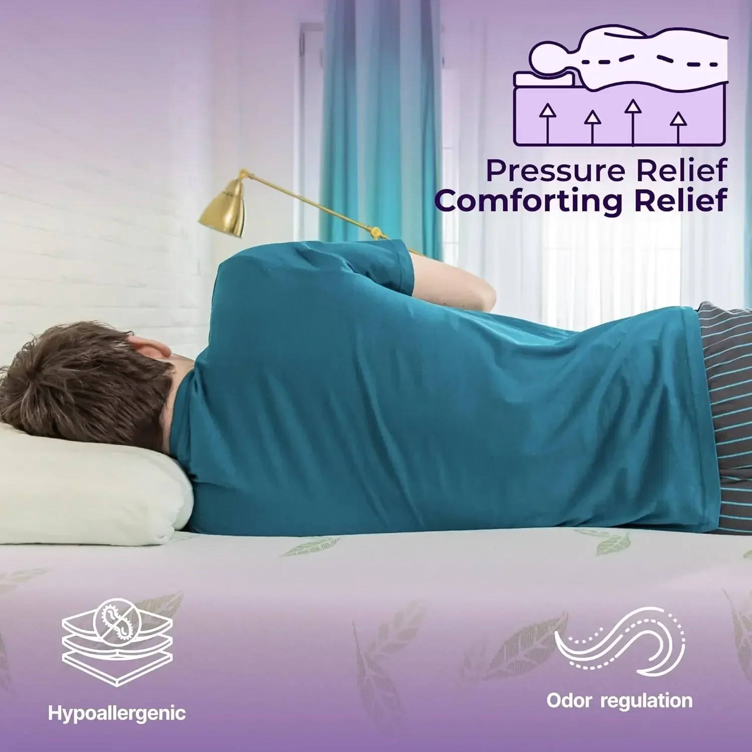 Napqueen-colchão para rei e queen size, mobiliário, 8 polegadas, anula chá verde infundido, espuma de memória