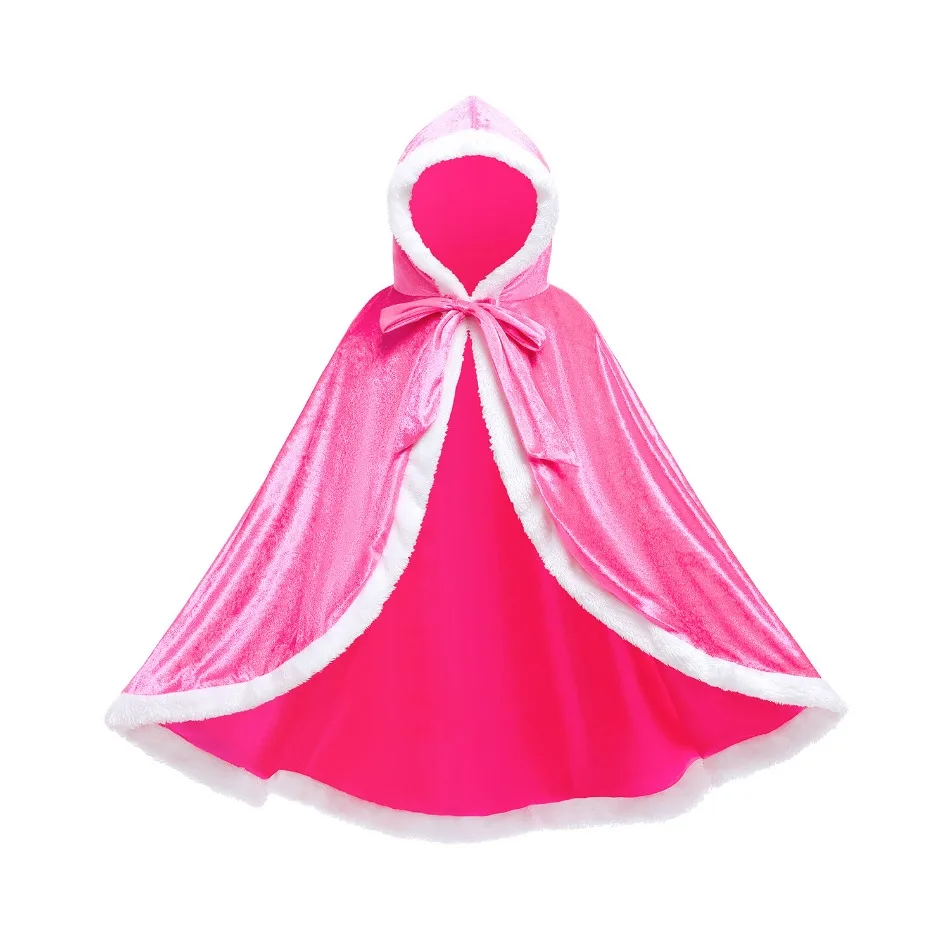 Mädchen Winter Warmer Umhang Kinder Schneekönigin Anna Elsa Mädchen Samtumhang Mit Kapuze Weihnachtsfee Rapunzel Prinzessin Dress Up Cape