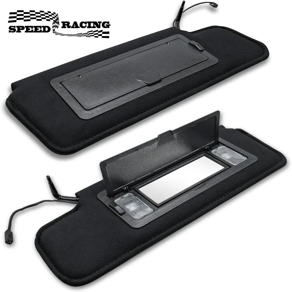 

12459827, 14081826, 14047402 14091078 New Pair Sun Visors with Vanity Mirror & LED Light for 1984-196 Chevy Corvette C4 5.7L