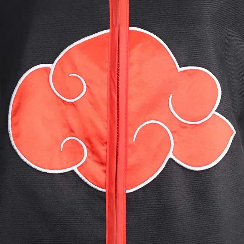 Disfraz de Cosplay Anime Akatsuki Bata de Nubes Rojas con Collar Cinta para la Cabeza Anillo para Juego de Roles Niño y Adulto 5