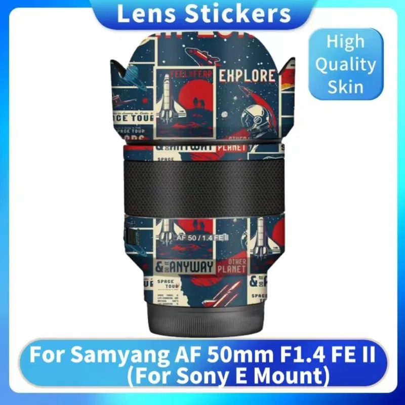 For Samyang AF 50mm F1.4 FE II Decal Skin Vinyl Wrap Anti-Scratch Film Camera Lens Sticker 50 1.4 F/1.4 For Sony E Mount