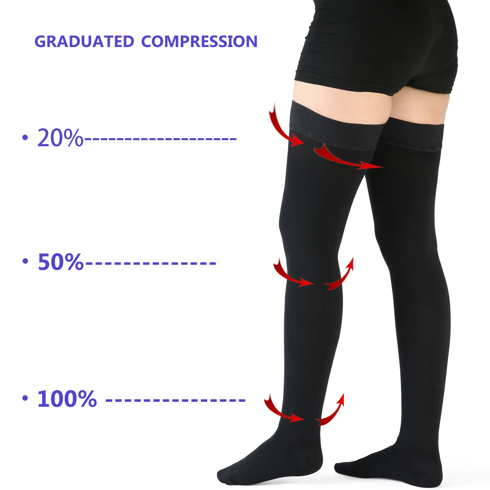 Calze a compressione per donna 20-30 mmHg, calze autoreggenti-efficaci per le vene Varicose, supporto ottimale sport, circolazione sanguigna