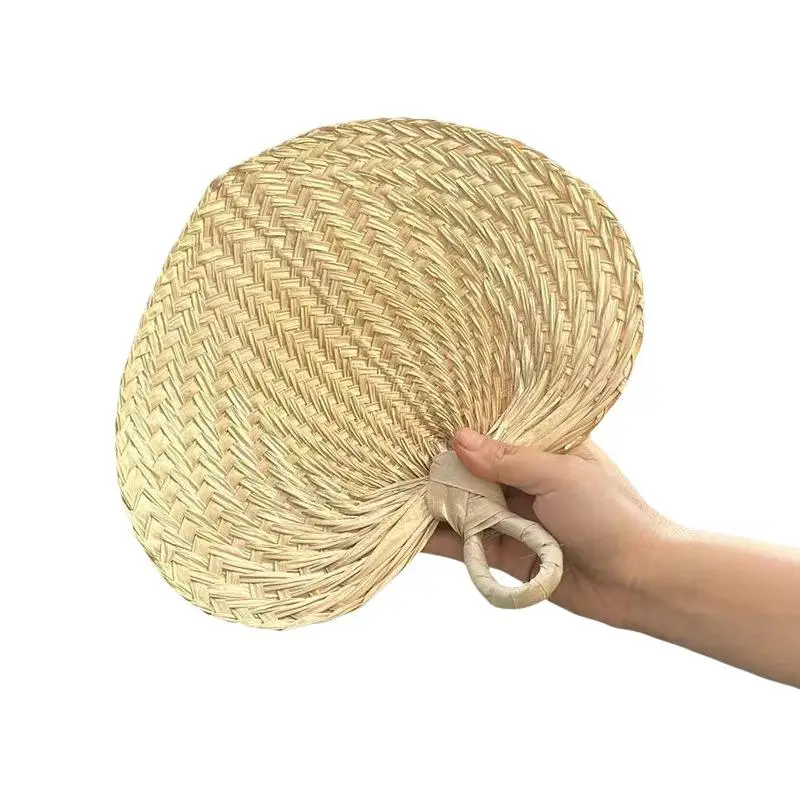 Vintage Palm Leaf Fan Portable Woven Natural Cooling Hand Fan for Pool Party Summer Outdoor Events
