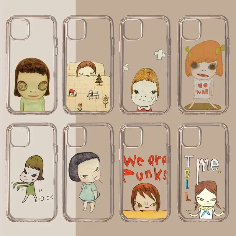 Yoshitomo Nara art painting Phone Case Transparent soft For iphone 11 13 12 14 15 pro max mini plus