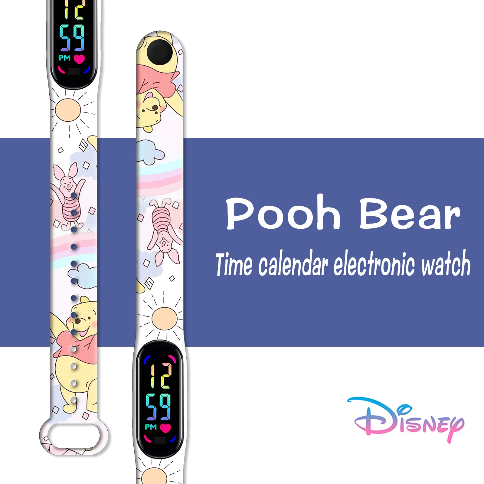

Disney Winnie the Pooh Printed Band for Xiaomi Mi Band 10, Slim Soft Silicone Replacement Strap Watchband Wristband Accessories