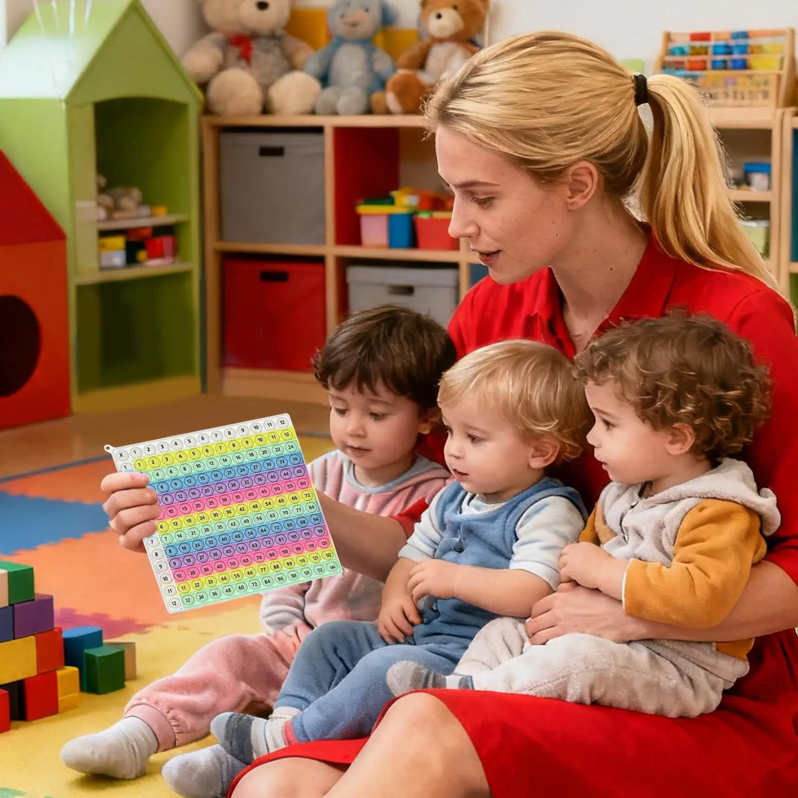 Giochi di moltiplicazione matematica Grafico di agitazione Giocattoli educativi Gioco da tavolo matematico arcobaleno in silicone per studenti Bambini Ragazzi Ragazze