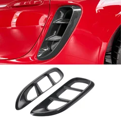 Car Accessories Real Dry Carbon Fiber Side Vents Fender Air Intake Cover For Porsche 718 Boxster Cayman 2016up