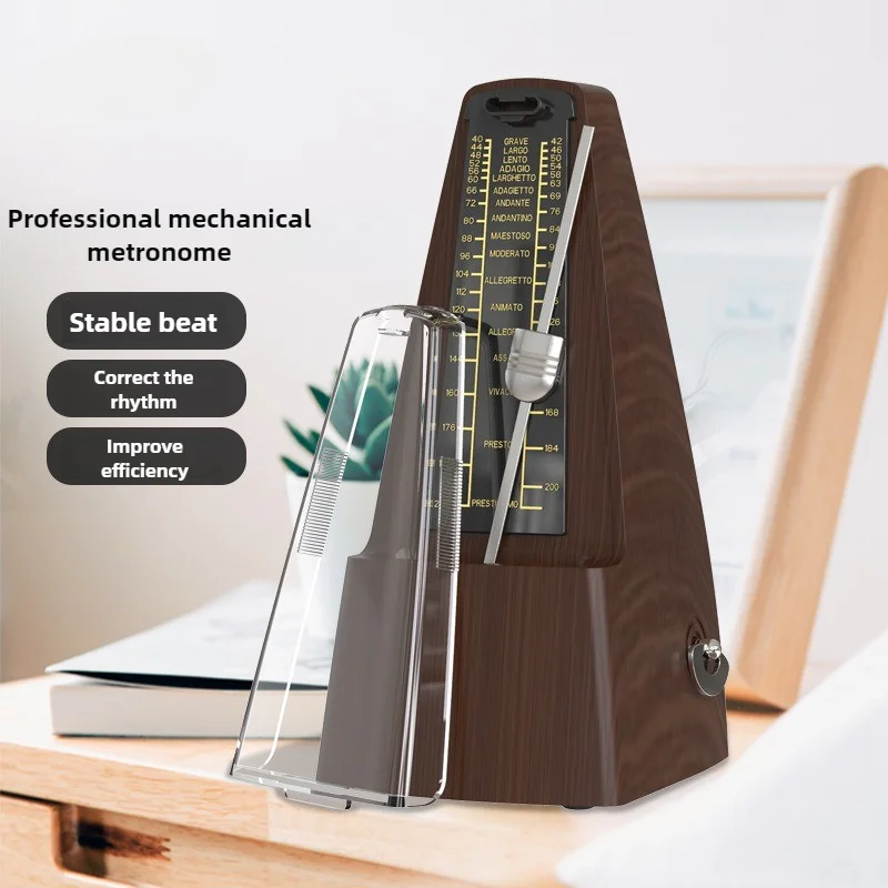 

Mechanical Metronomes for Piano Guitar Violin Bass Drum and Other Musical Instruments, Loud Sound, High Precision(Wood Grain)