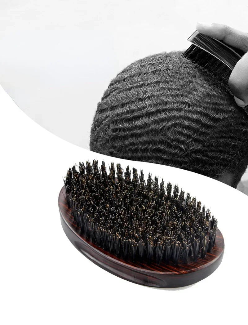 2022 New  Brush Boar Bristle for Men's Mustache Shaving Comb Face Massage Facial Hair Cleaning Brush Beech Comb