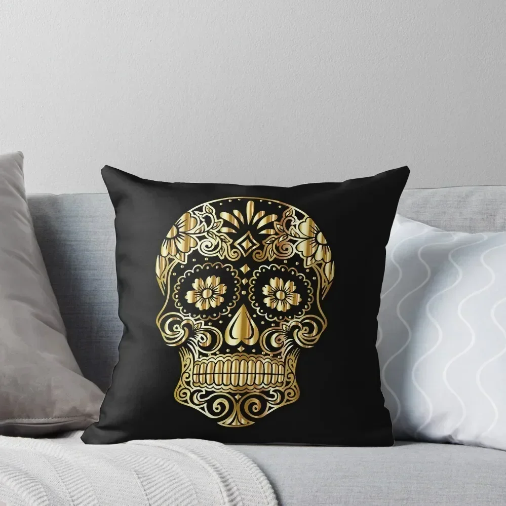 

Gold sugar skull Throw Pillow Covers For Sofas Sofa Cushion Cover Cushion Cover Luxury pillow